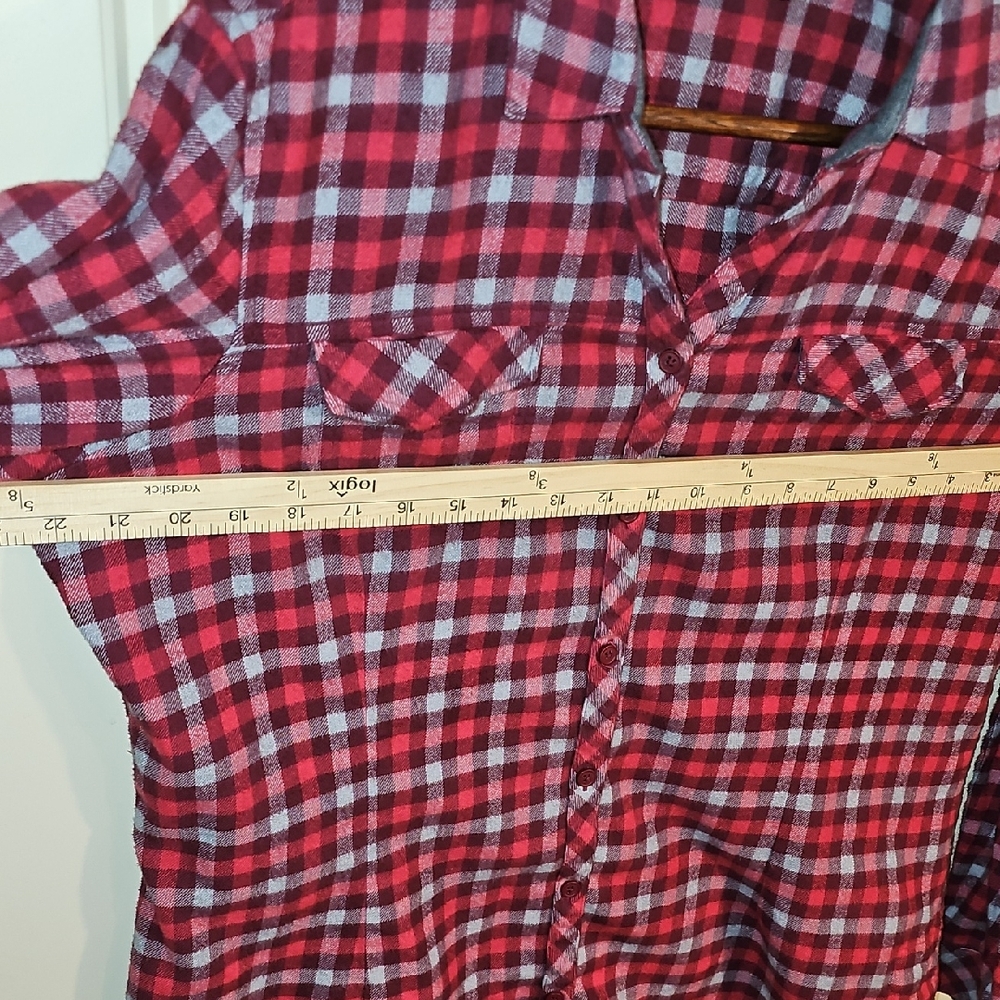 Columbia Maroon And Red Checkered Shirt Size XL - Picture 5 of 6